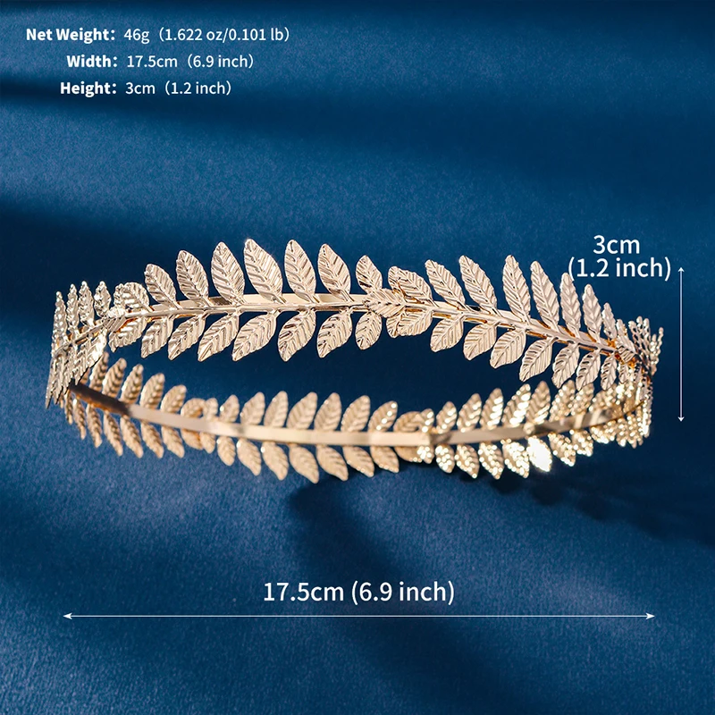Halloween Greek Goddess Crown Gold Leaf Headband Tiara Roman Costume Accessories Brides Weddings Headdress For Girlfriend Diadem image 6