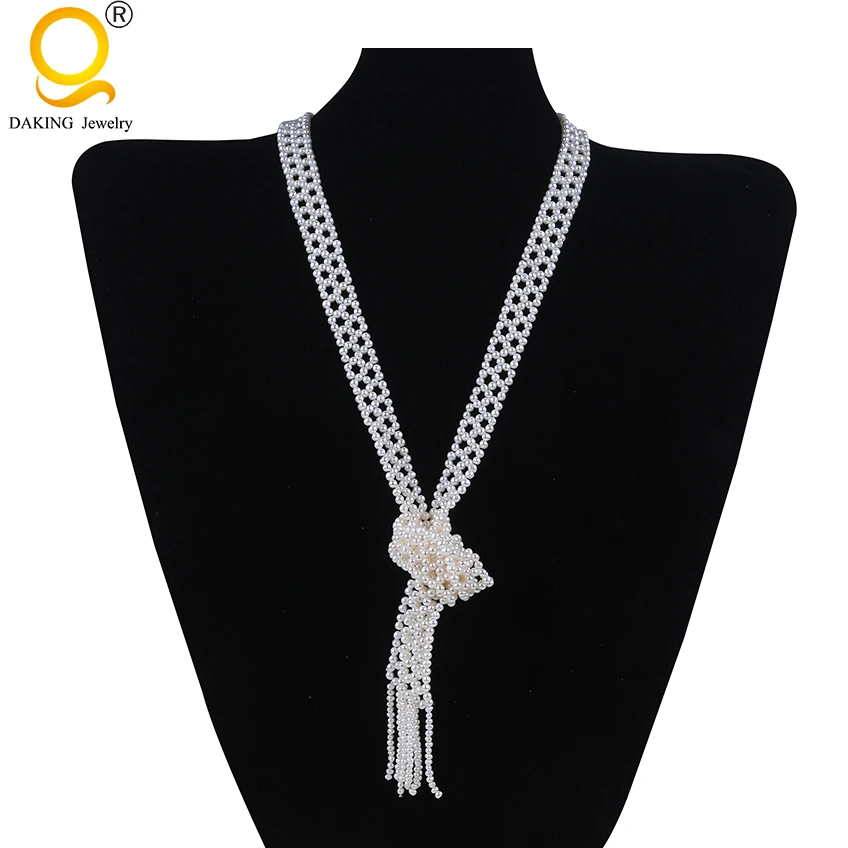 

Ожерелье ручной работы из натурального пресноводного жемчуга