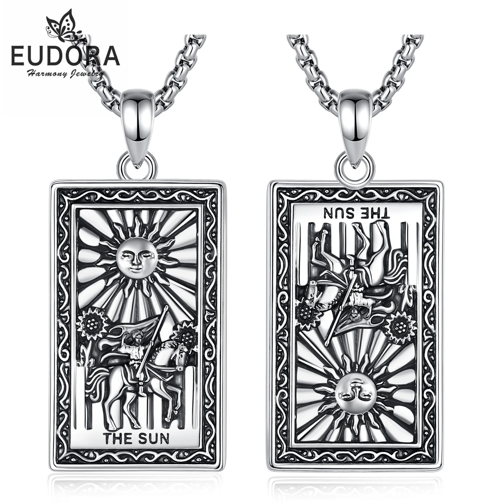 

Eudora медное ожерелье с картами Таро, амулет Солнца, винтажный кулон для гадания, духовные украшения, подарок для женщин и мужчин