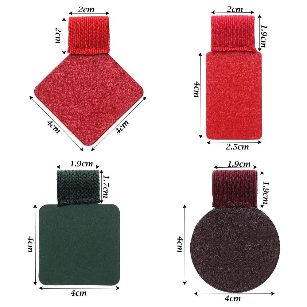 4 Pcs / Set Convenient Multicolor Notebook Accessories Pen Clips Pencil Elastic Loop Self-adhesive Pens Holder Leather