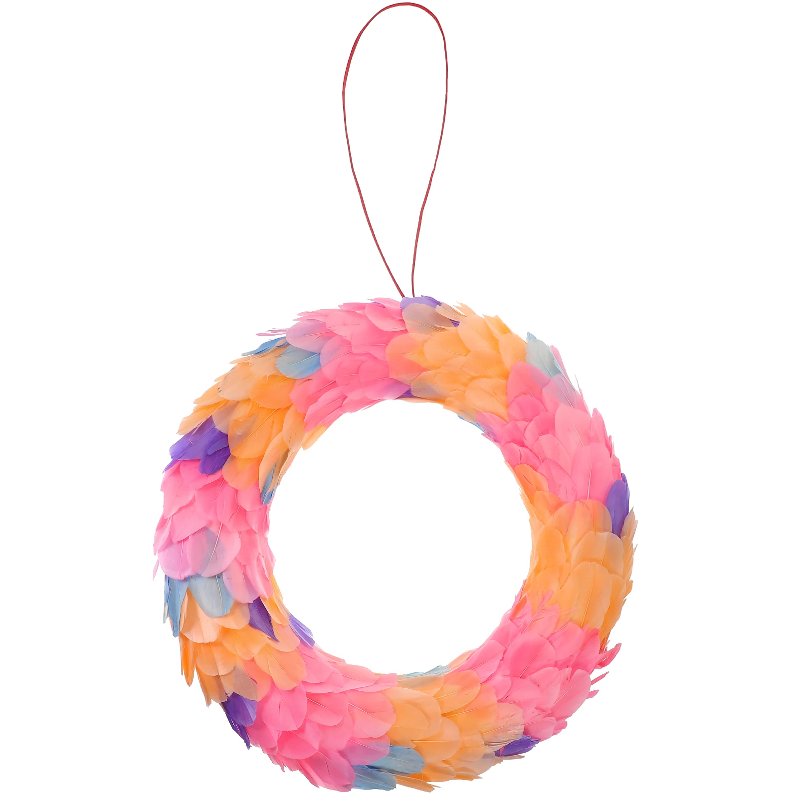 

Elegant Colorful Foam Wreath Yellow Plume Home Decor for Easter Spring Farmhouse Front Door Wall Window
