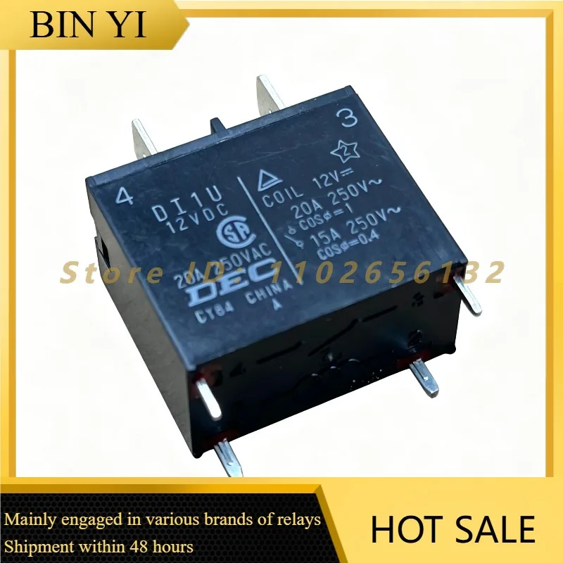 DI1U 12VDC 20A 4Pin Power Relay 250VAC For Refrigerator Air Conditioner Home Appliance