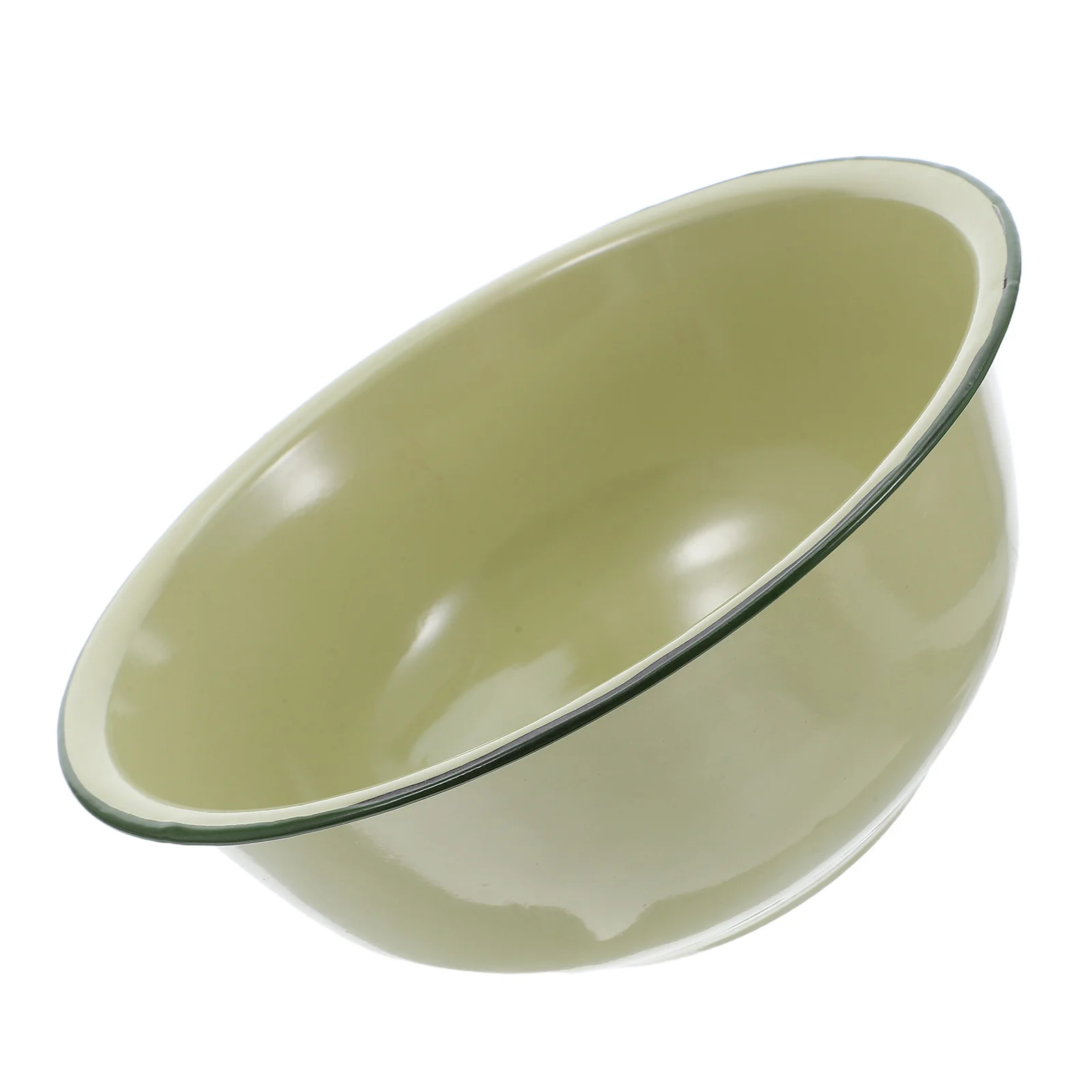 

Vintage Enamelware Bowl Thickened Basin Multipurpose Kitchen Soup Salad Dough Mixing Food Storage Serving Bowl