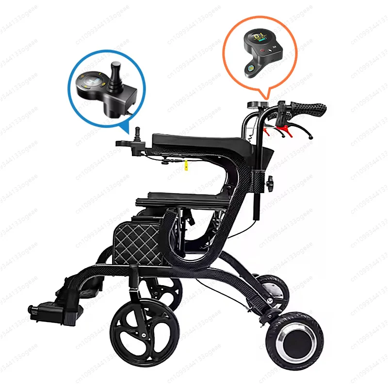 Electric Power Wheelchair Walking Aid Rollator for Rehabilitation Therapy Supplie Aluminium Lightweight Portable Folding Walker
