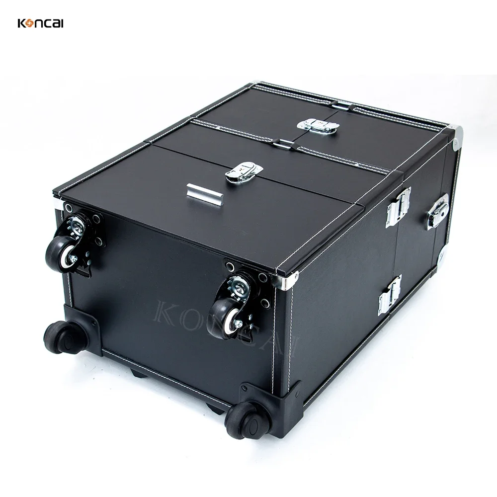 KONCAI FAMA direct supplier Multi-function Rolling Studio Makeup Case New Year Colorful Makeup Nail Trolley Case