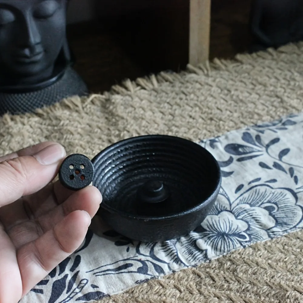 Porous Incense Burner Made Cast Iron Material Indoor Small Incense Burner Frame Incense Ash Collection Bracket Outdoor Incense