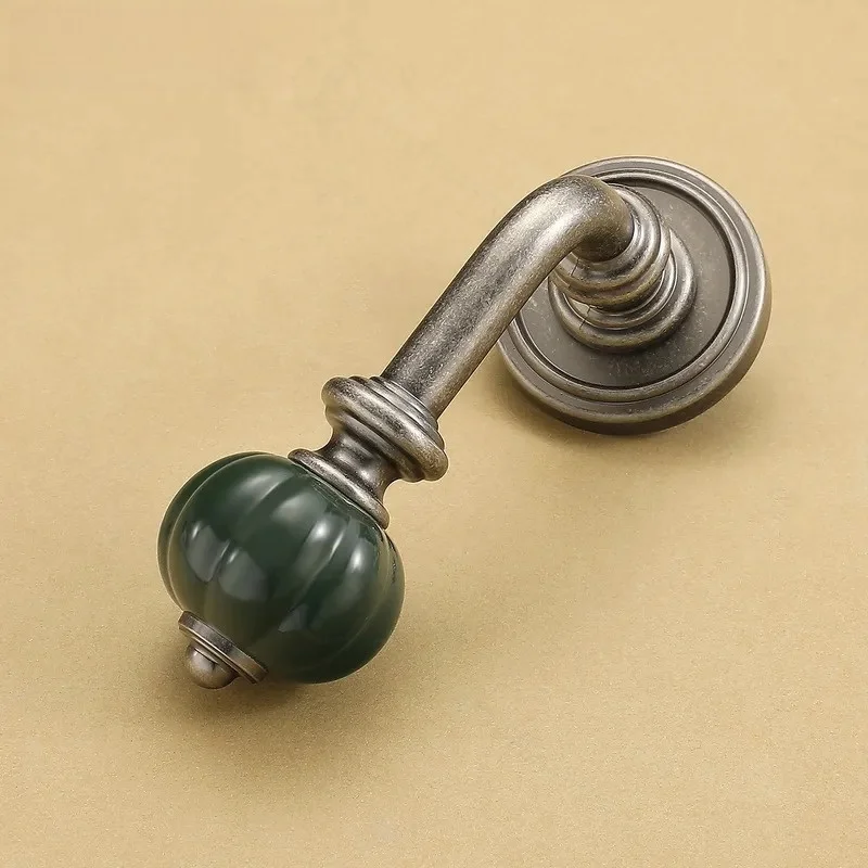 Retro Style Silent Magnetic Door Lock for Home Bedroom Office Meeting Room Universal Solid Wood Door Hardware