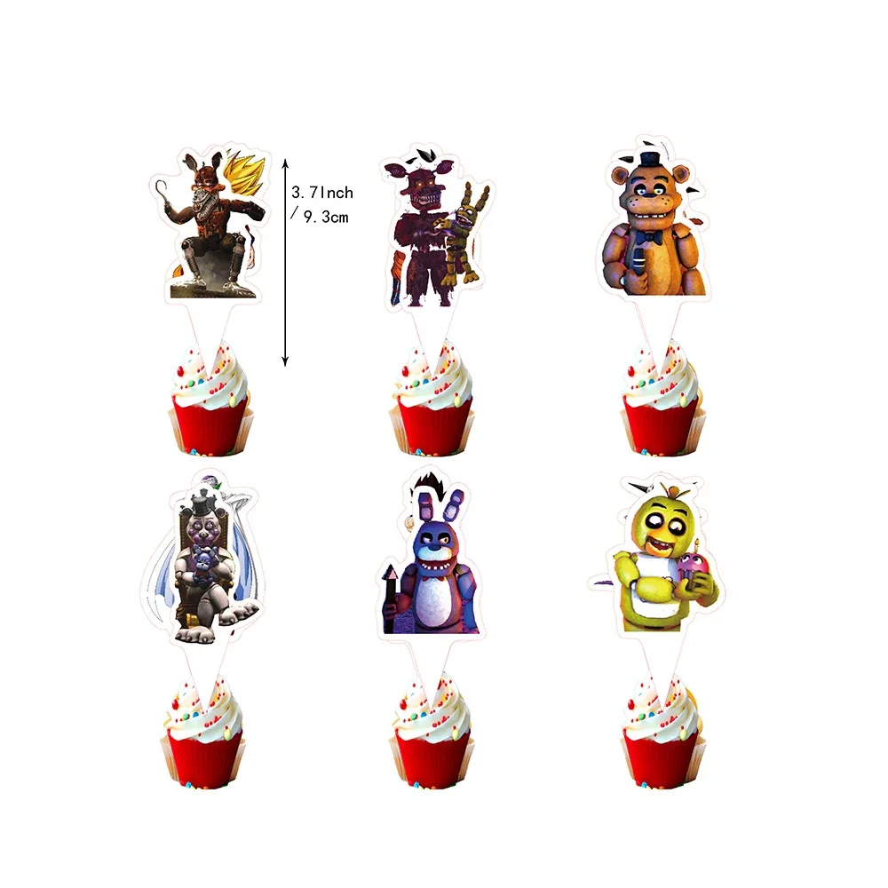 Five Nights at Freddy's Themen-Geburtstagsparty Dekorations-Set Banner Zubehör Ballon-Set Tortendekoration Banner Cartoon-Hintergrund Geschenk – Detail 3
