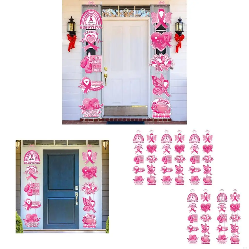 37ME – ensemble décorations porte sensibilisation rose, bricolage, suspensions d'activités communautaires, parfaites