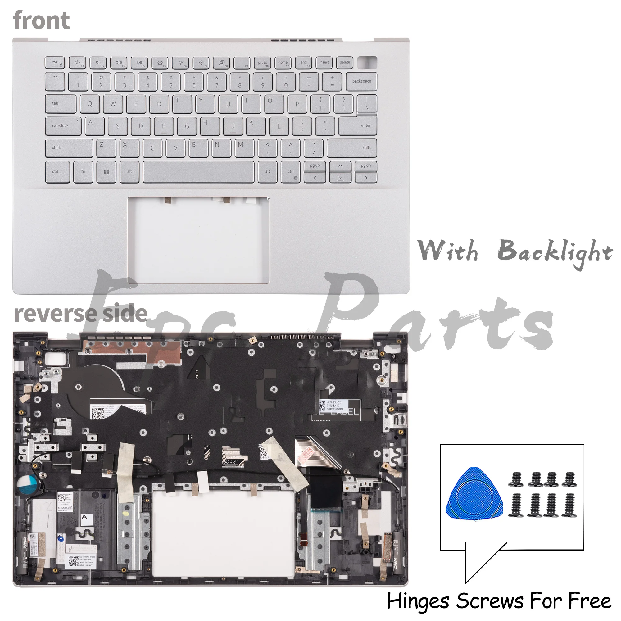 

Запчасти Epc для Inspiron 14 5401 5402 5405 P130G p130g001/002, клавиатура с американской раскладкой и подсветкой, серебристый цвет, 14 дюймов