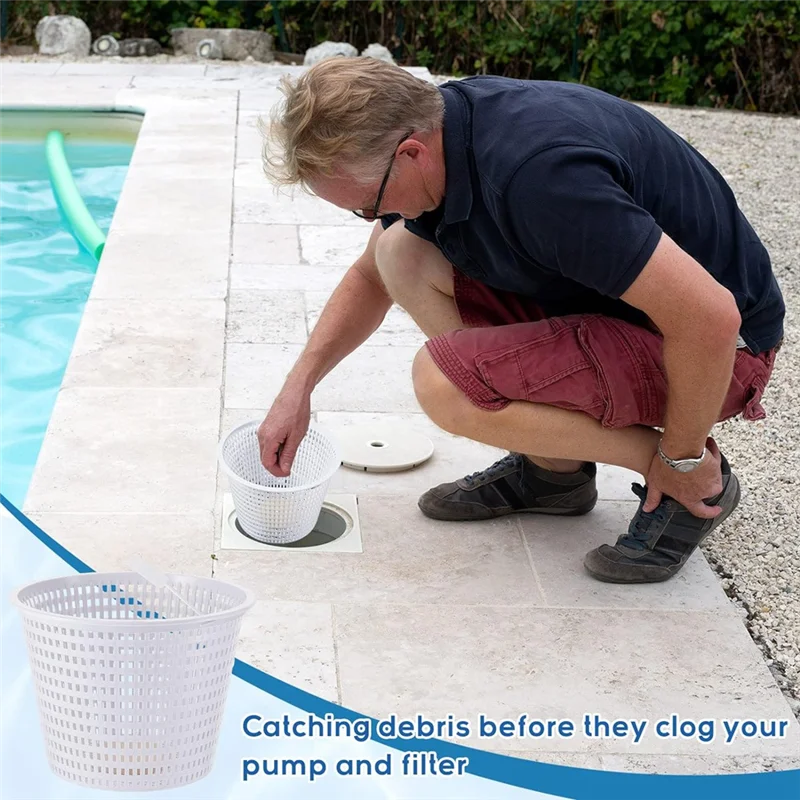

A25F-8 Inch Weighted Skimmer Basket For SP1070, Heavy Duty Skimmer Basket For Pool Maintenance, Included Weight And Handle