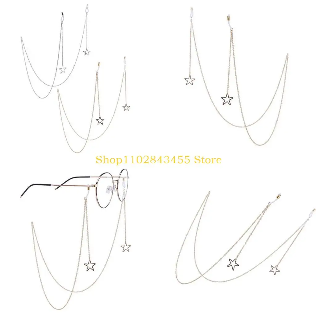 

49MC Durability Gold Star Glasses Cord Sweet Styles Travel Sunglasses Chain for Women and Girls