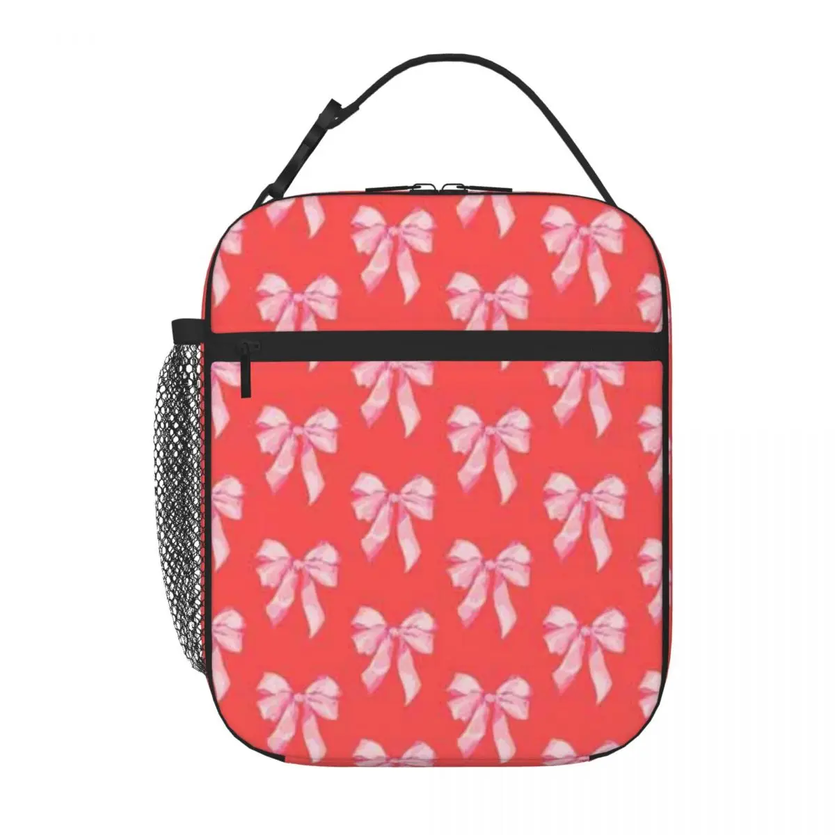 Bestselling Coquette Pink Ribbon Plaid Thermal Lunch Bag Office To-Go Cooler Tote