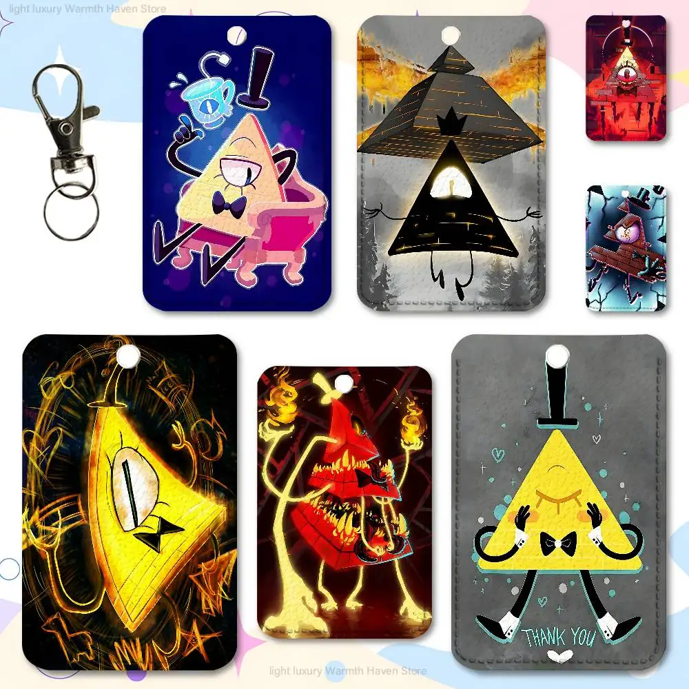 

C-Cipher The Book Of B-Bill Cute Cartoon Card Keychain Anime Fashion Pendant Bag ID Door Card Case Bus Card