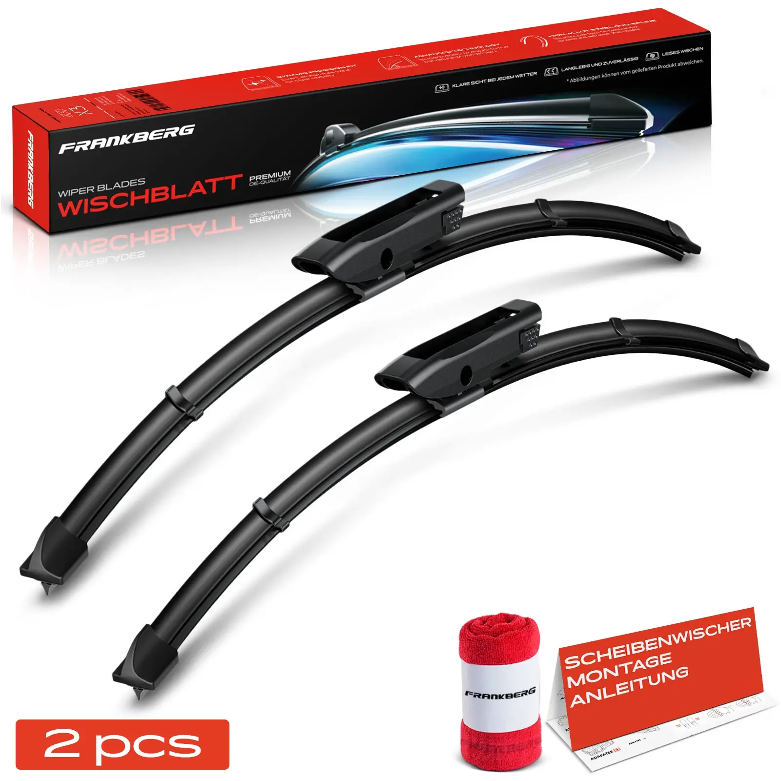 Frankberg 2x Schijfwisser wisserblad voor links rechts voor Mercedes-Benz Citan box/MPV W415