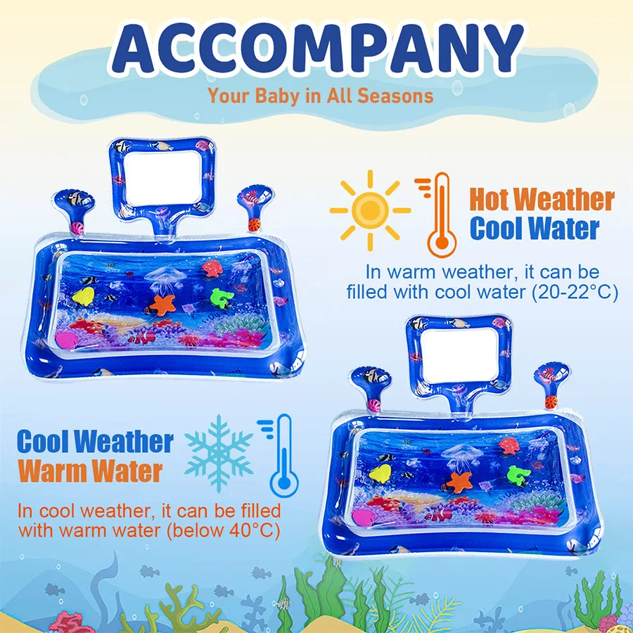 New Baby Water Mat With Mirror Inflatable Infant Toddler Water Play Mat Early Education Developing Summer Toy Dropshipping