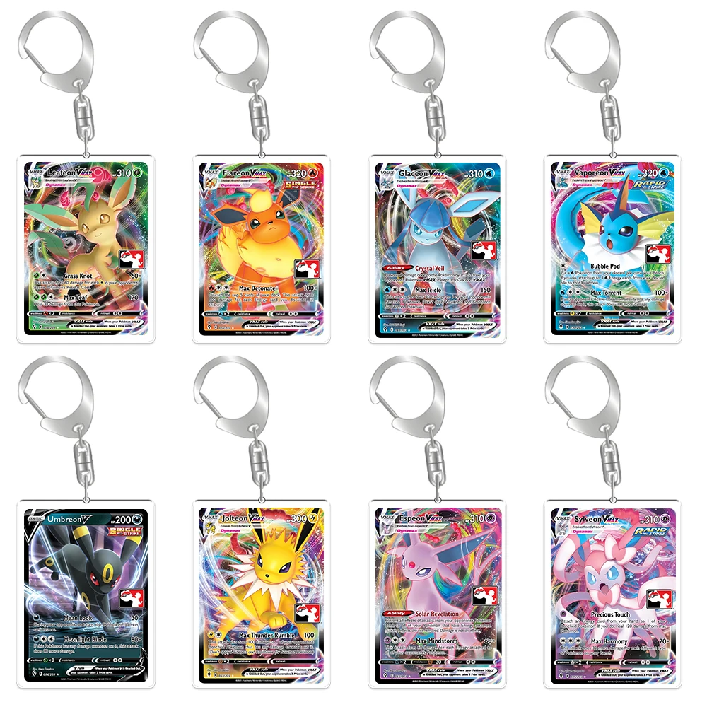 

English for Pokemon PTCG Acrylic Keychain Glaceon Umbreon Leafeon Sylveon Espeon Flareon Jolteon Vaporeon Anime Peripheral Gift