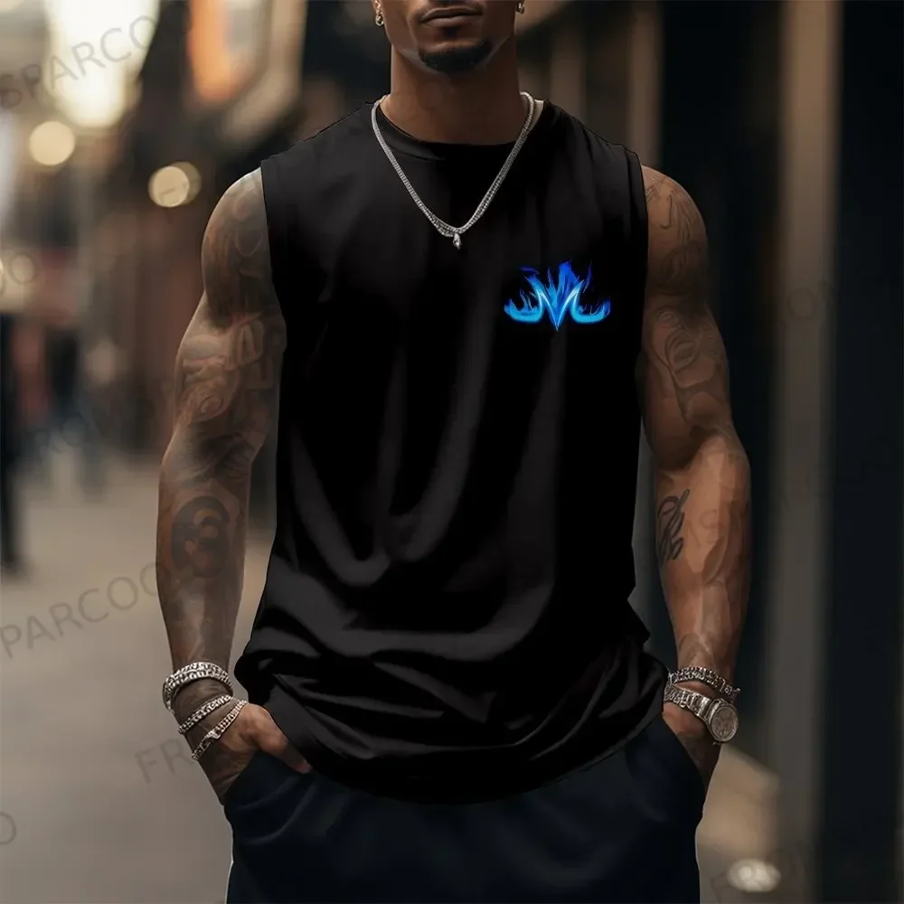 Dragon Ball Anime Goku Peripheral Printed Pure Cotton Tank Top 2025 Gym Sportswear Casual Men Loose Summer Fashion Vest Topins