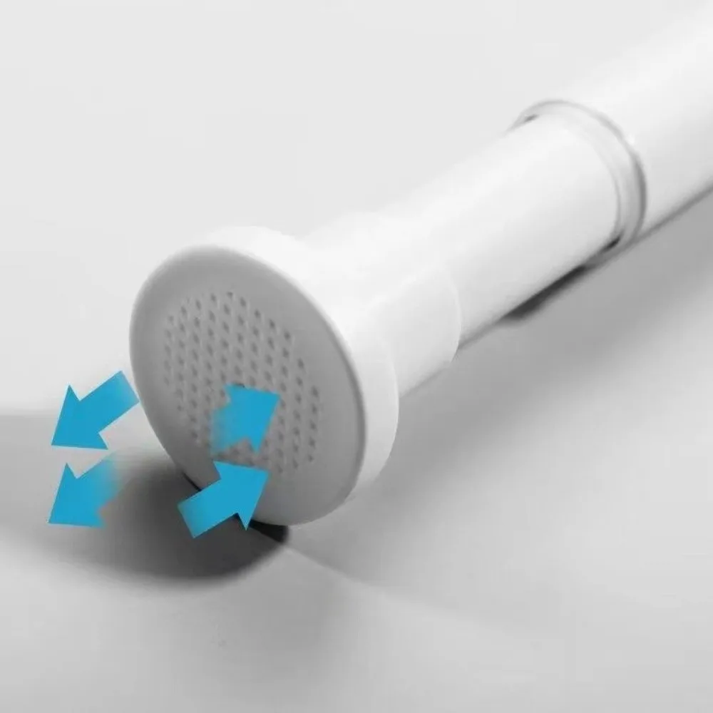 

Metal Telescopic Door Curtain Rod Adjustable Length No Drilling Shower Curtain Pole Multi-functional Clothes Drying Rack