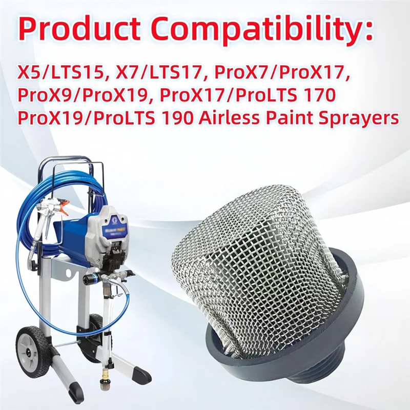 AAAN-For Airless Paint Sprayers استبدال مصفاة شفط المدخل 288716-5 عبوات، شاشة مصفاة مدخل للأنظمة الخالية من الهواء