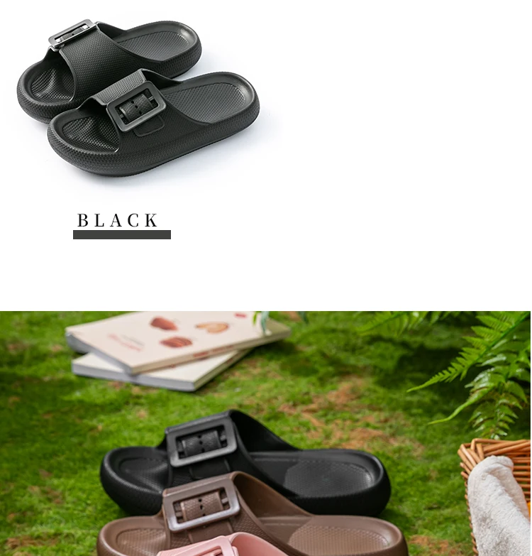 Neue Damen-Flip-Flops mit dicker Sohle – Sommer-Outdoor-Sandalen, leichte EVA-Strandrutschen, rutschfeste Unisex-Schuhe für die Dusche – Detail 8