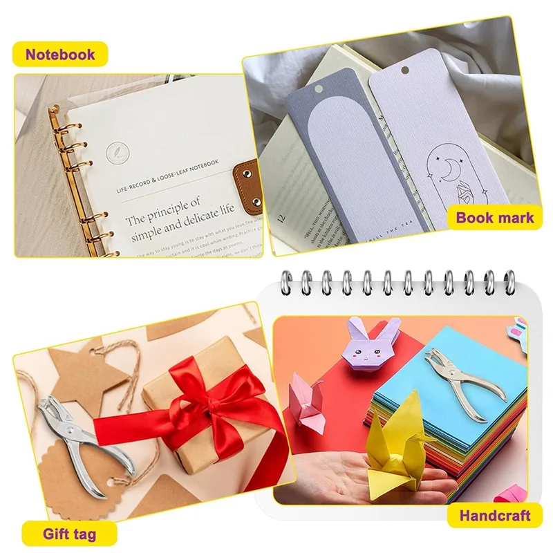 2 Pieces Small Single Hole Punch, 1/4 Inch One Hole Paper Punch With 8 Sheet Capacity Punch Accuracy