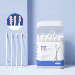 200 Pieces Multipurpose Swabs Cosmetic Double-Ended Makeup Ear Care Paper Sticks Natural Ear Swab