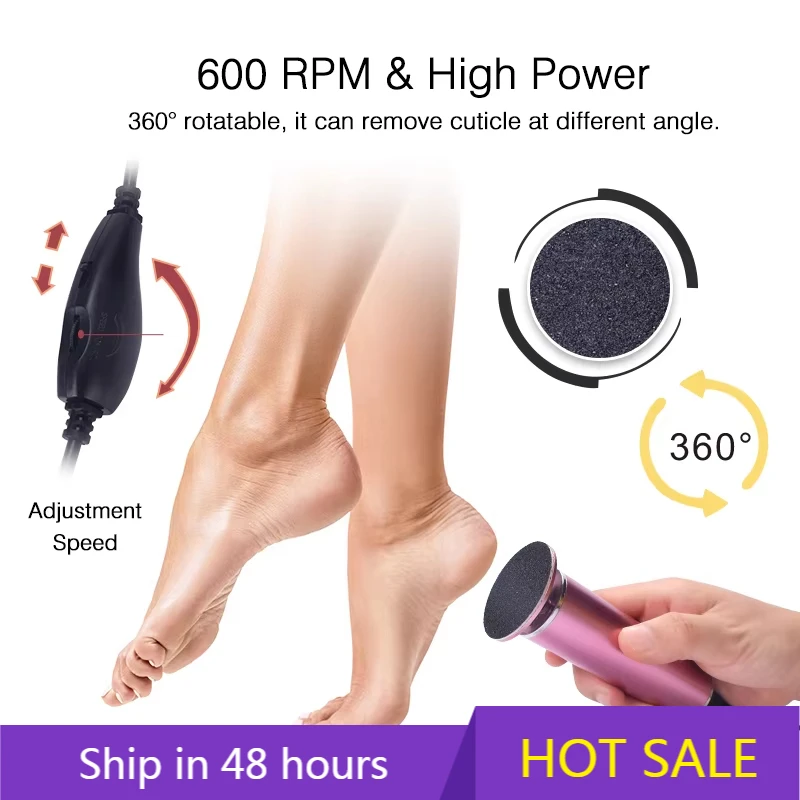 

YTYIN New Electric Pedicure Foot Care Tool Files Pedicure Callus Remover USB Cable Sawing File For Feet Dead Callus Peel Re