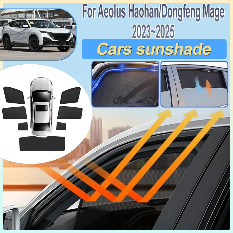 

For Aeolus Haohan Accessories 2023 2024 2025 Dongfeng Mage Hedmos 06 Car Side Glass Mesh Sunshade Curtain-Style Sun Shield Parts