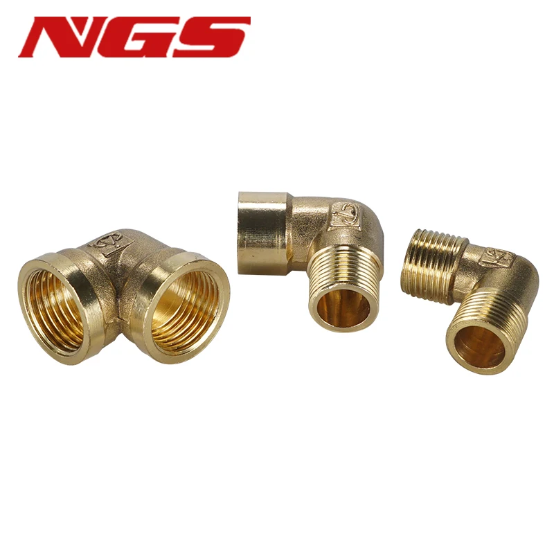 TPV 1/8” 1/4” 3/8” 1/2” 3/4” Male And Female Thread Brass Fitting Right Angle Elbow Coupling Connector