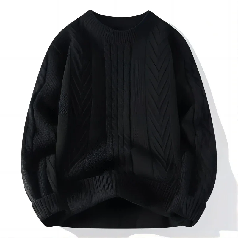 Crew Neck Knitwear Warm Outerwear Shirt Tops Loose Pullover Autumn Winter New Thicken Fashion Clothes Sweatshirt Knitted Sweater