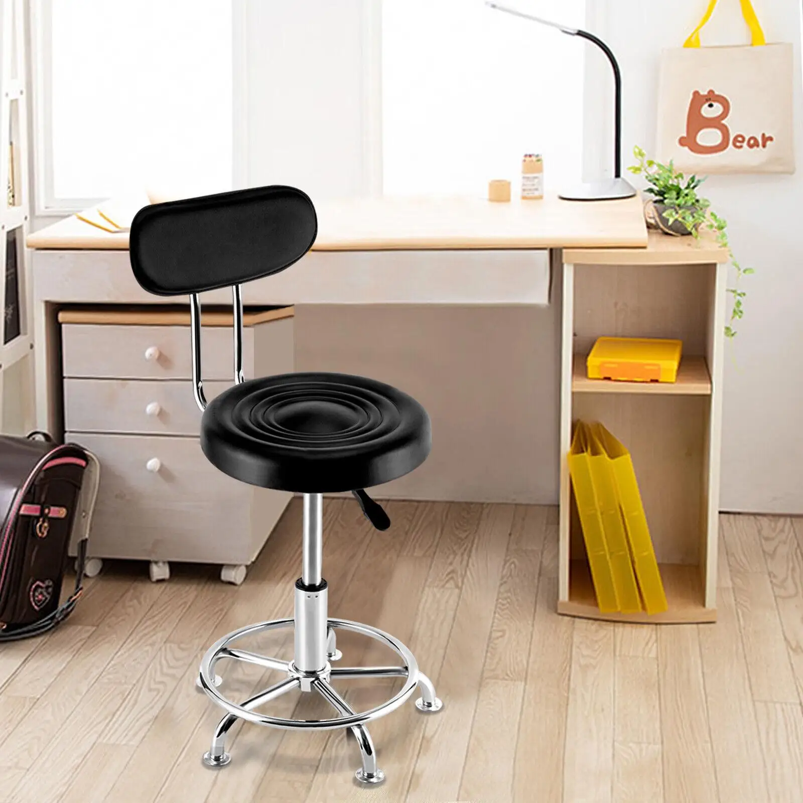 Adjustable Hydraulic Garage Work Shop Chair  Bar Stool Chair Seat Stool with Backrest