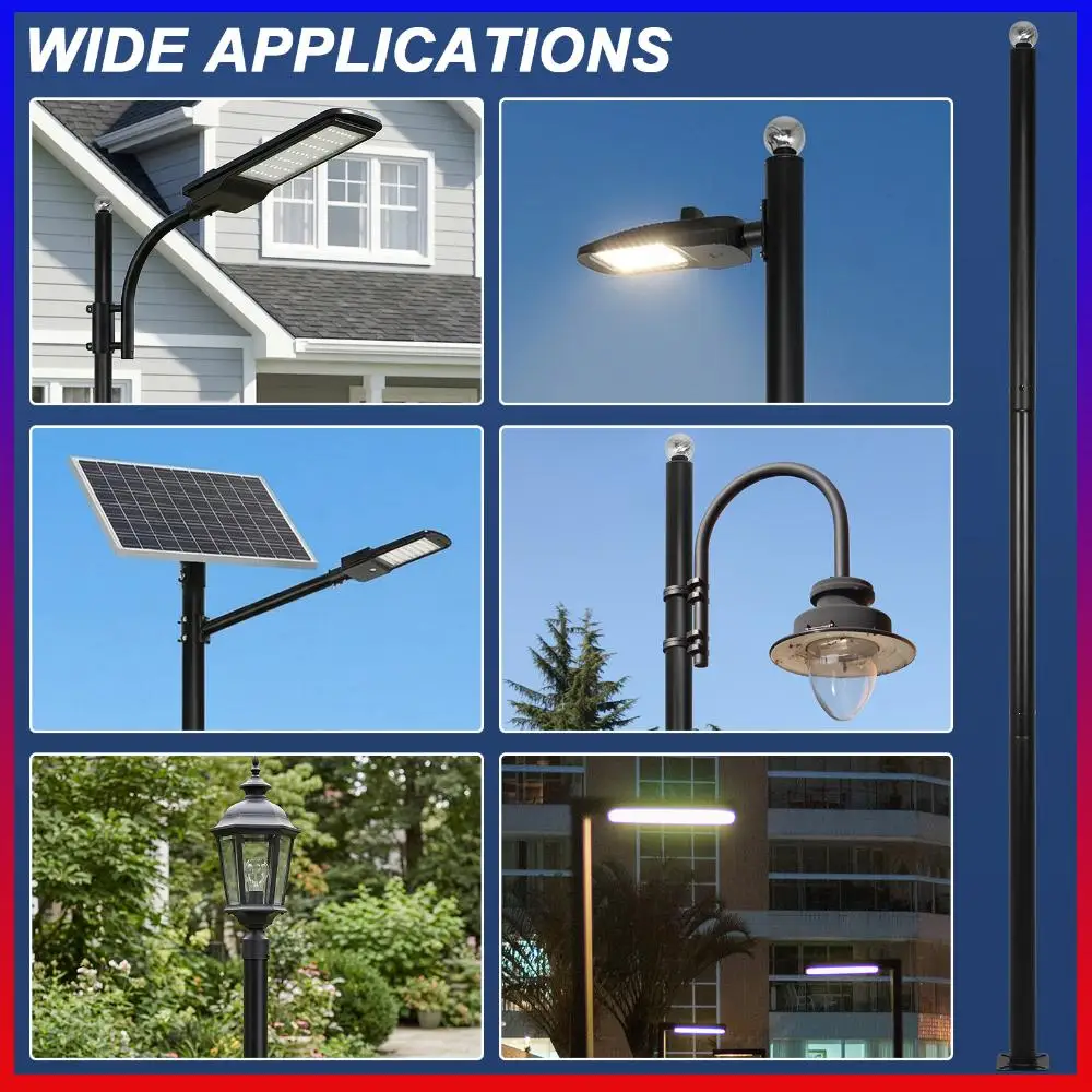 

10Ft Tall Street Light Pole Weather-Resistant Heavy Duty Street Lamp Post Splicing Lights Column for Street/Parking Lots/Park