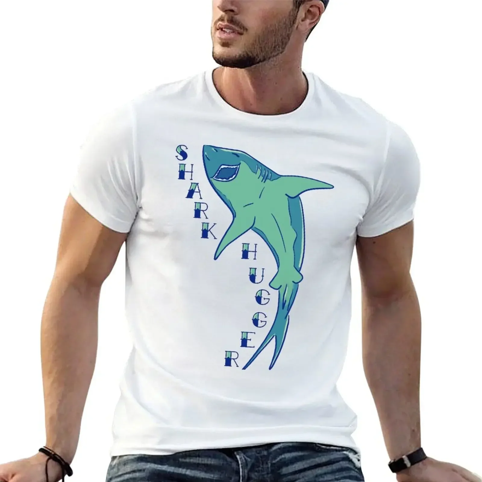 

Shark Hugger T-Shirt graphic t shirts blue archive custom t shirt vintage clothes mens champion t shirts