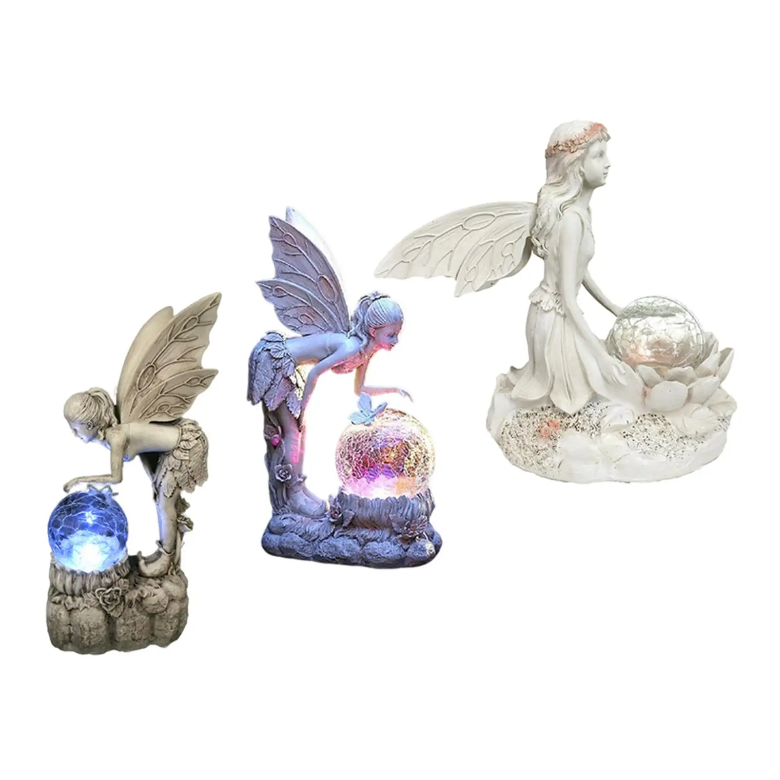 

Статуя феи из смолы с солнечной батареей для украшения патио, подарок на день рождения