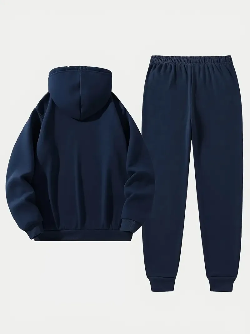 Ensemble sweat à capuche et pantalon de survêtement imprimé drapeau américain pour hommes – Pantalon de jogging de sport de couleur unie avec ceinture à cordon de serrage, poches, reg