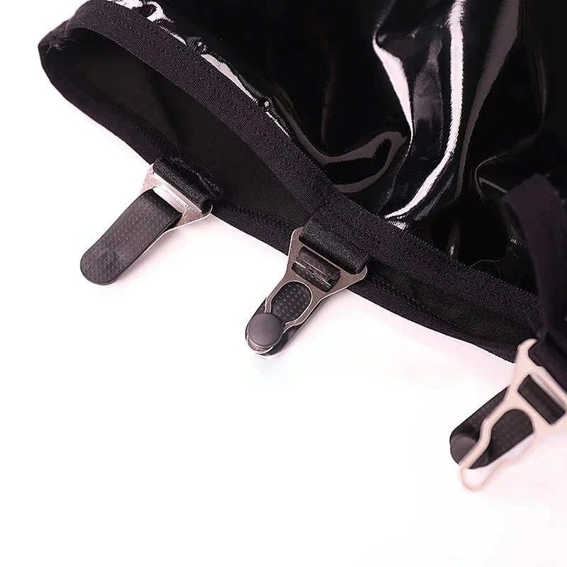 Sexy Oil Shiny Hip Wrap minigonna con fibbia in metallo giarrettiere cintura per calze donna erotica in ecopelle SM Clubwear Sex Toys