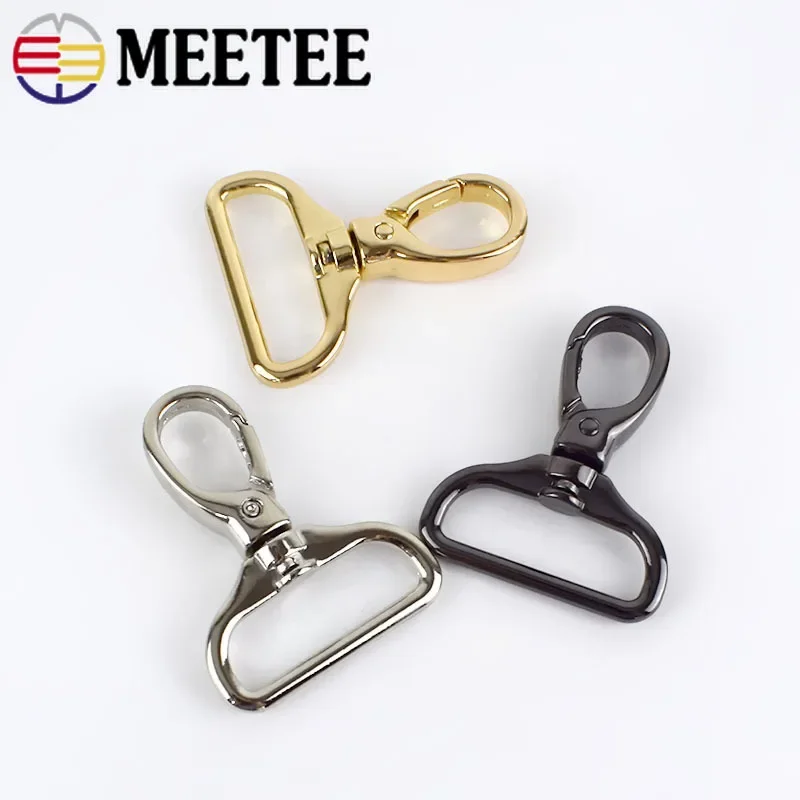Meetee 10/20pcs 15/20/26/32mm Luggage Hardware Accessory Metal Snap Buckle Bag Strap Swivel Clasp Lobster Hook DIY Keychain Clip