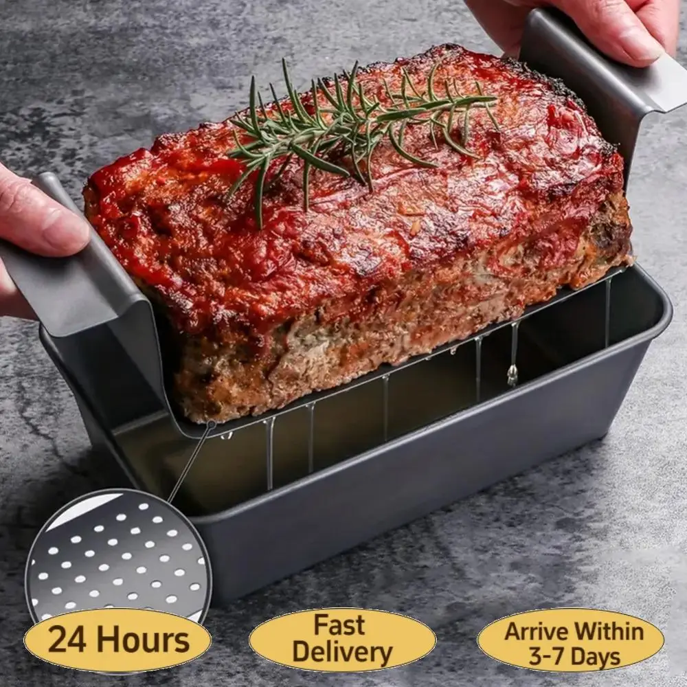 

Форма для мясного рулета с антипригарным покрытием и съемным поддоном для слива (черная)