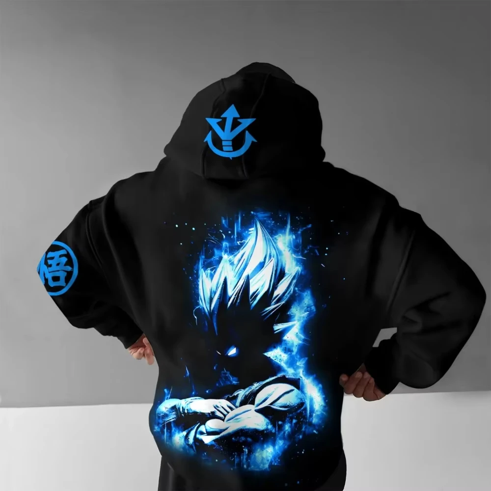 เสื้อฮู้ดลายดราก้อนบอล วีเจ็ต้า รุ่นใหม่ ฤดูร้อน/ฤดูใบไม้ร่วง ปี 2025 เสื้อผ้าลำลองทรงหลวมสำหรับผู้ชาย เด็ก และผู้ปกครอง-ลูก