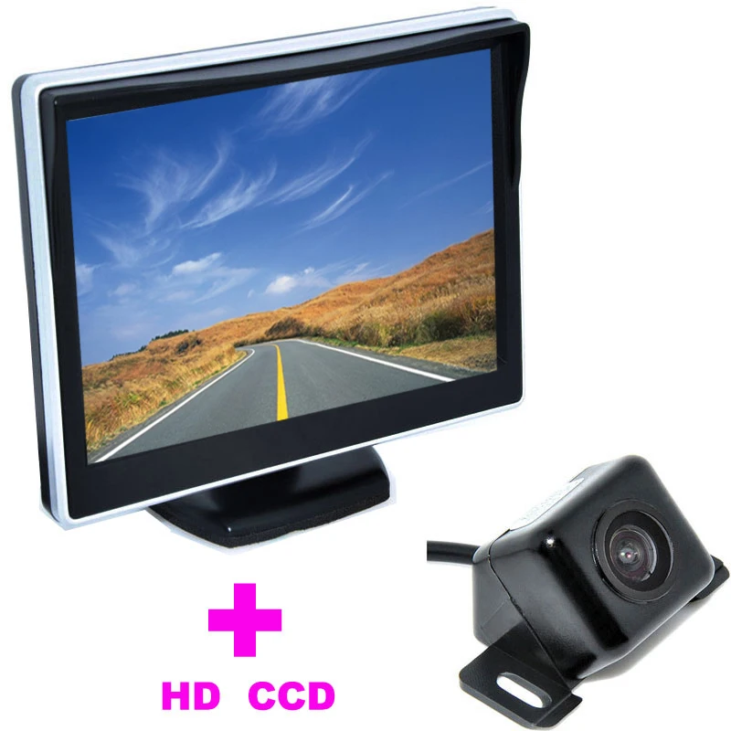 

2 in 1 Auto Parking Assistance System 5" TFT LCD Car Monitor+Universal backup camera Car Rearview Camera CCD 170 Angle monitor