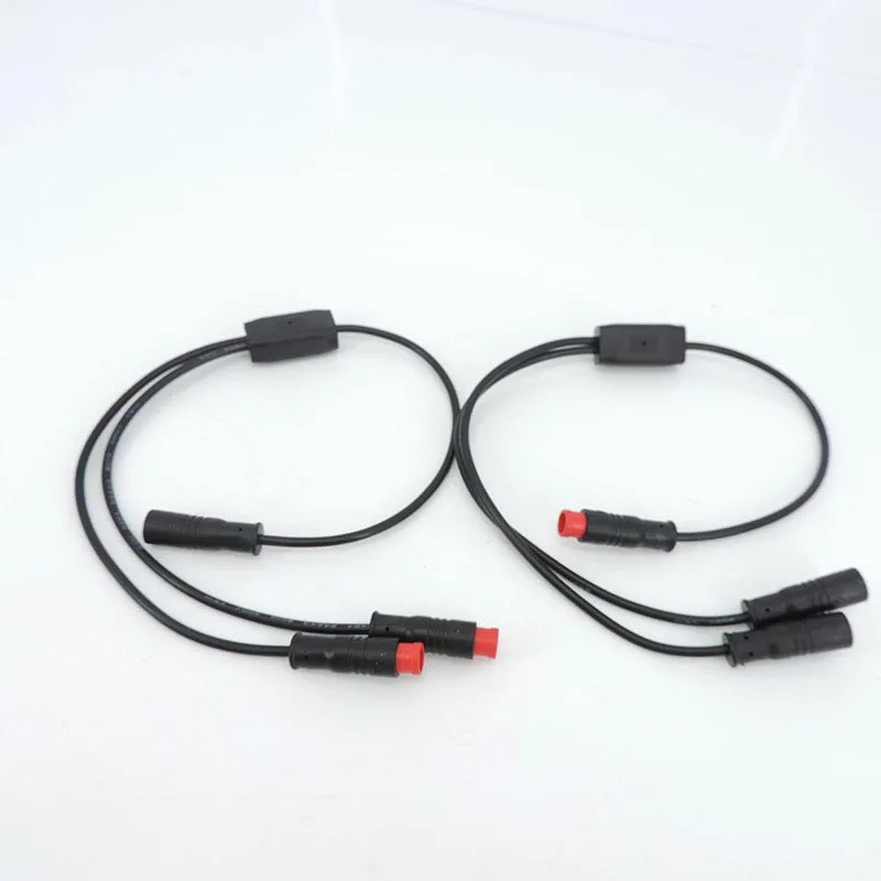 Conector divisor impermeável para motor E-bike, macho para fêmea, 2Pin Way, divisor de cabo masculino, Julet 9mm, M8 Y Splitter, conector do motor