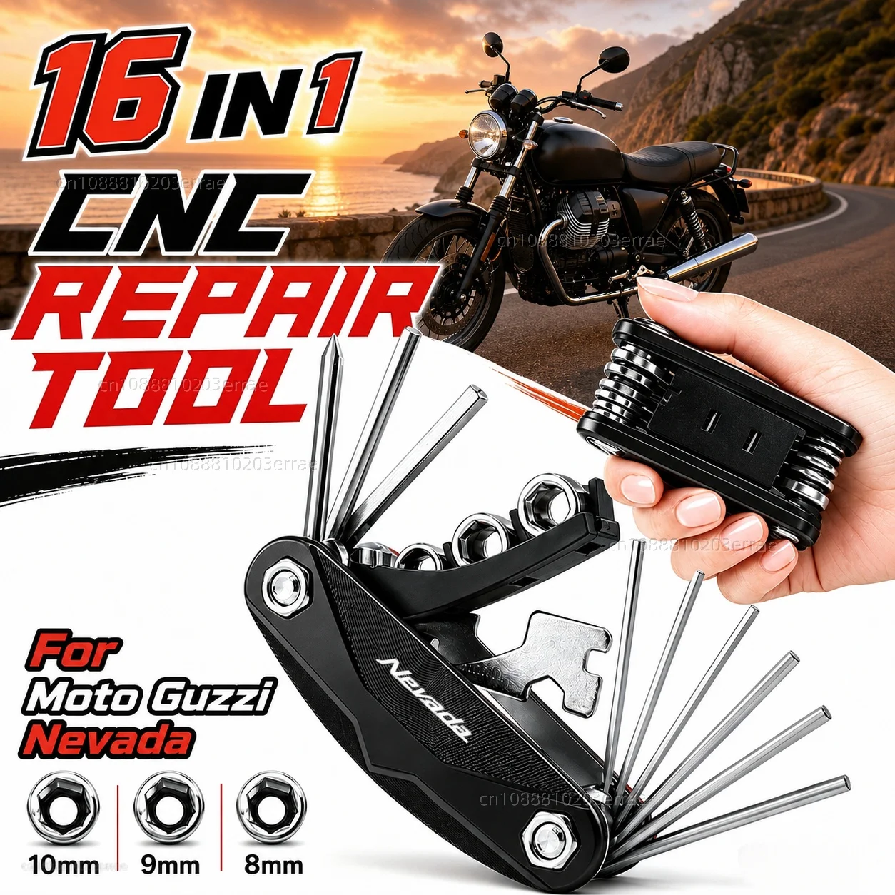 

For Moto Guzzi Nevada 1991-2016 Classic Motorcycle Tool Repair Kit Multifunctional Screwdriver Wrench Hex Key Set Portable