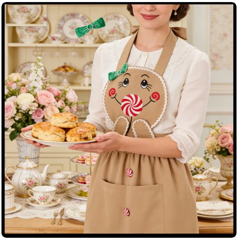 

Christmas Baking Apron European American Atmosphere Pastry Chef Costume COS Gingerbread Role Play Stage Performance