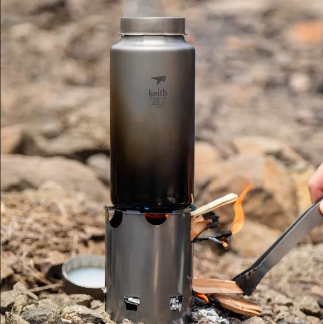 

Portable Pure Titanium Outdoor Style Climbing Wood Stove Foldable Lightweight Stove for Camping Fishing for Heating Stove