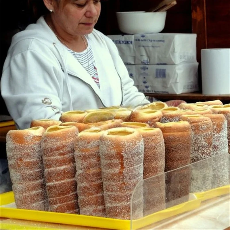 exquisite craftsmanship Electric Chimney Cake Donut Doughnut Ice-Cream Cone Maker Hungary Trdelnik Chimney Bread Roll Machine