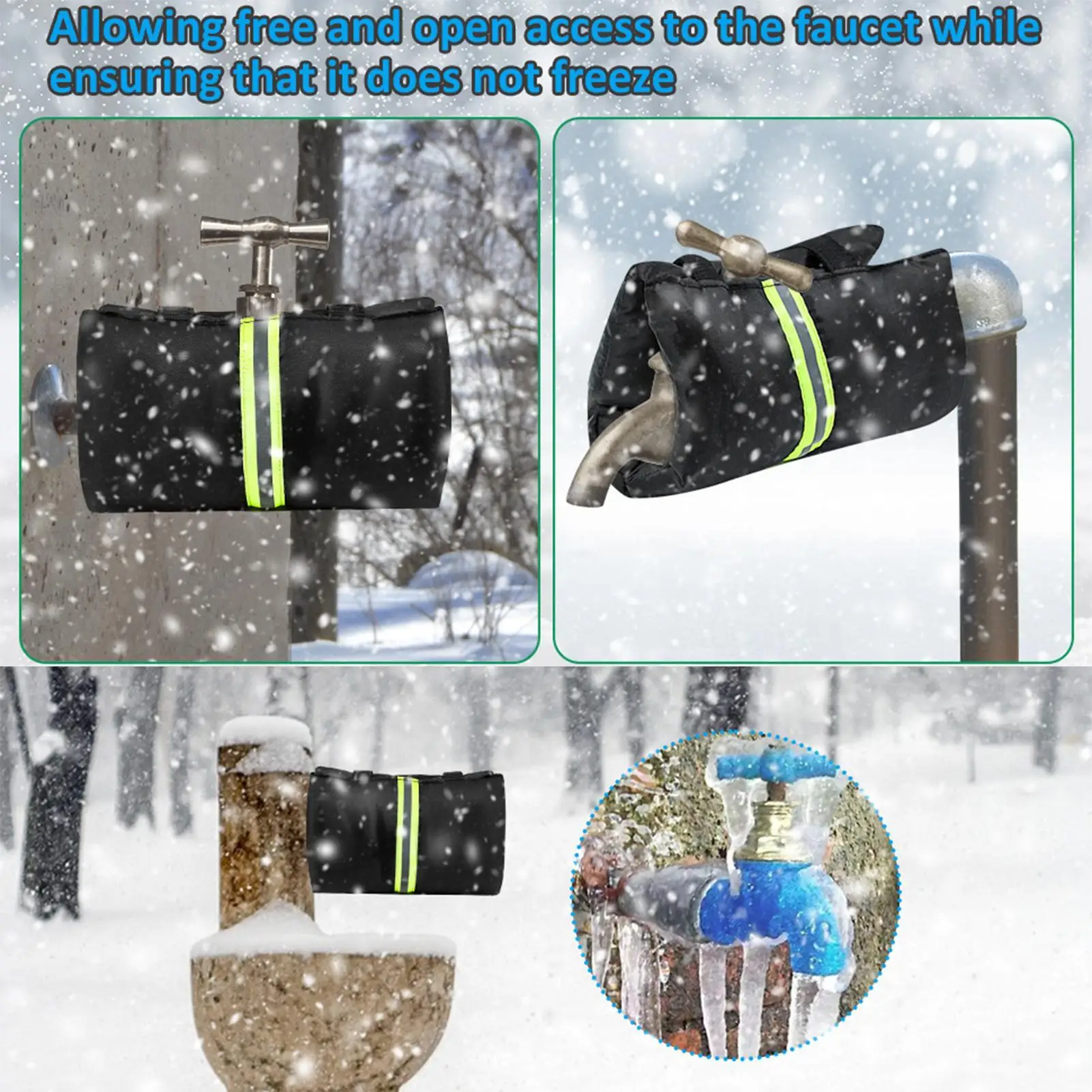 2pcs Outside Tap Cover Thickened Outdoor Tap Cover Insulated Waterproof Outside Tap Cover Protect from Freezing Bursting