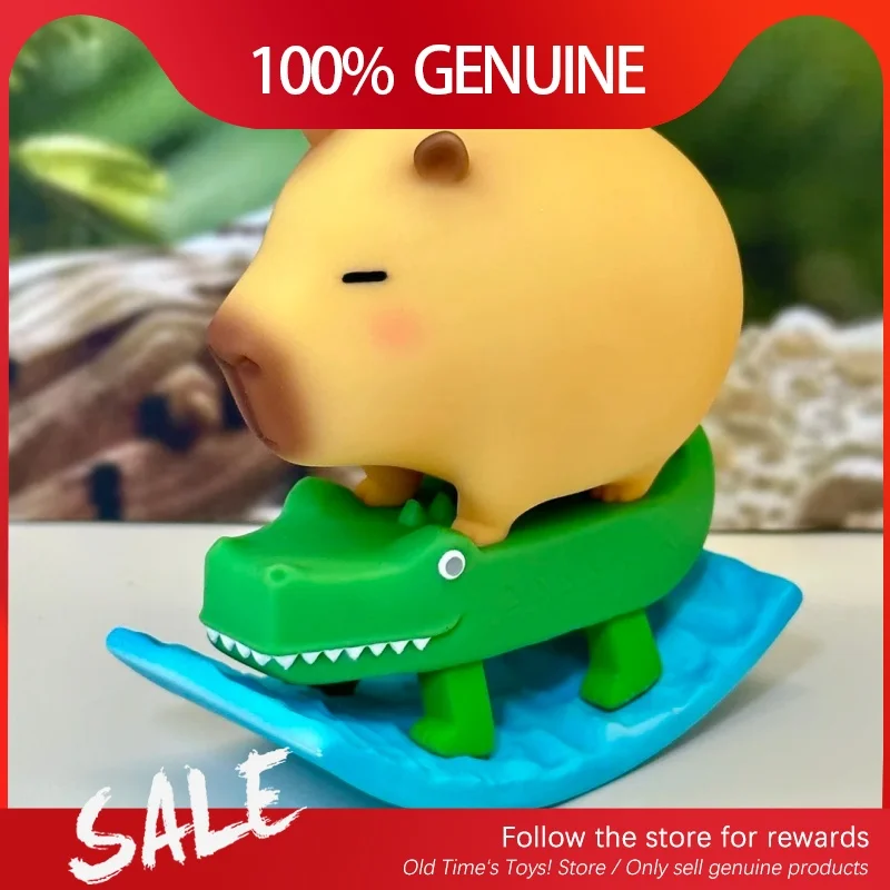 Подлинная Капибара «Удача Моай», серия «Маленькая свинья», слепая коробка, милые куклы, модель рабочего стола, креативная детская игрушка, украшение, коллекционные подарки