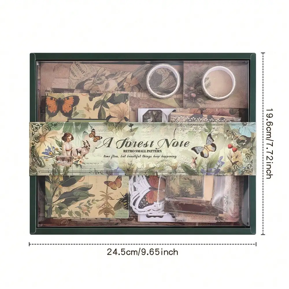 201 قطعة مجموعة سكرابوكينغ الغابات خمر لمجلة رصاصة غير المرغوب فيه لتقوم بها بنفسك هدية عيد ميلاد الحرفية #2