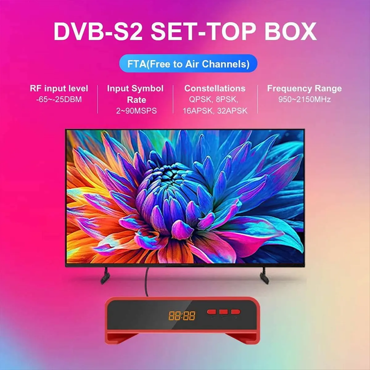 Brave- H.265 DVB-S2 Full HD Digital Terrestrial TV Decoder CAS 1080P Mini Decoding EPG Set Top Box EU Plug